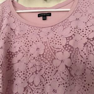 Lane Bryant Lavender Floral Lace Sweatshirt